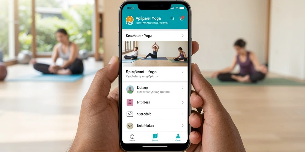 Tampilan antarmuka aplikasi Yoga yang user-friendly dan interaktif.