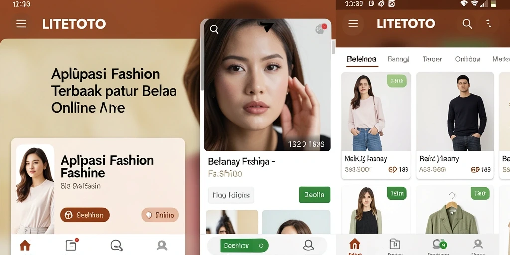 Tampilan antarmuka LITETOTO yang mudah digunakan untuk belanja fashion.