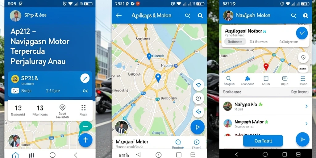 Tampilan utama aplikasi SP212 menunjukkan rute navigasi yang jelas.